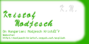 kristof modjesch business card